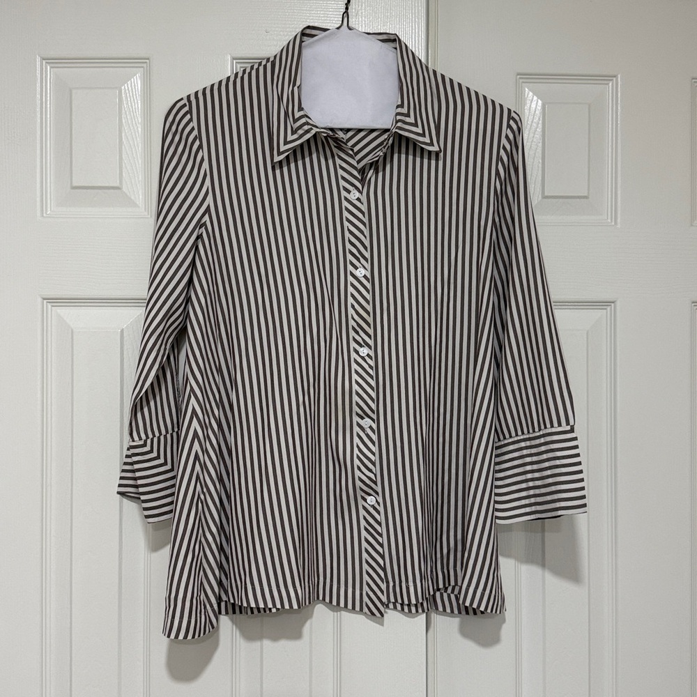 Striped Button-Up Blouse
